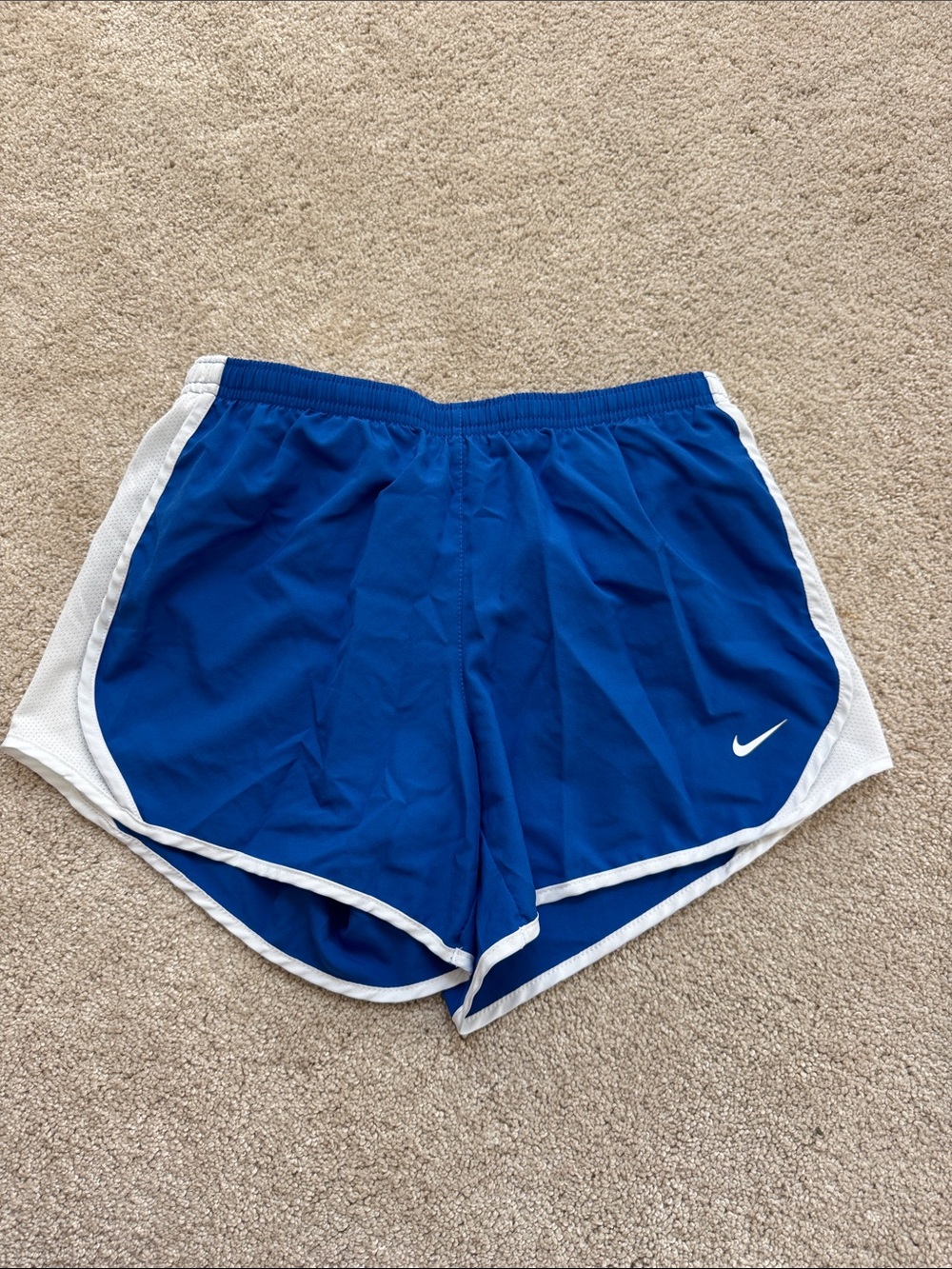Nike Royal Blue Girls' Athletic Shorts with White Trim